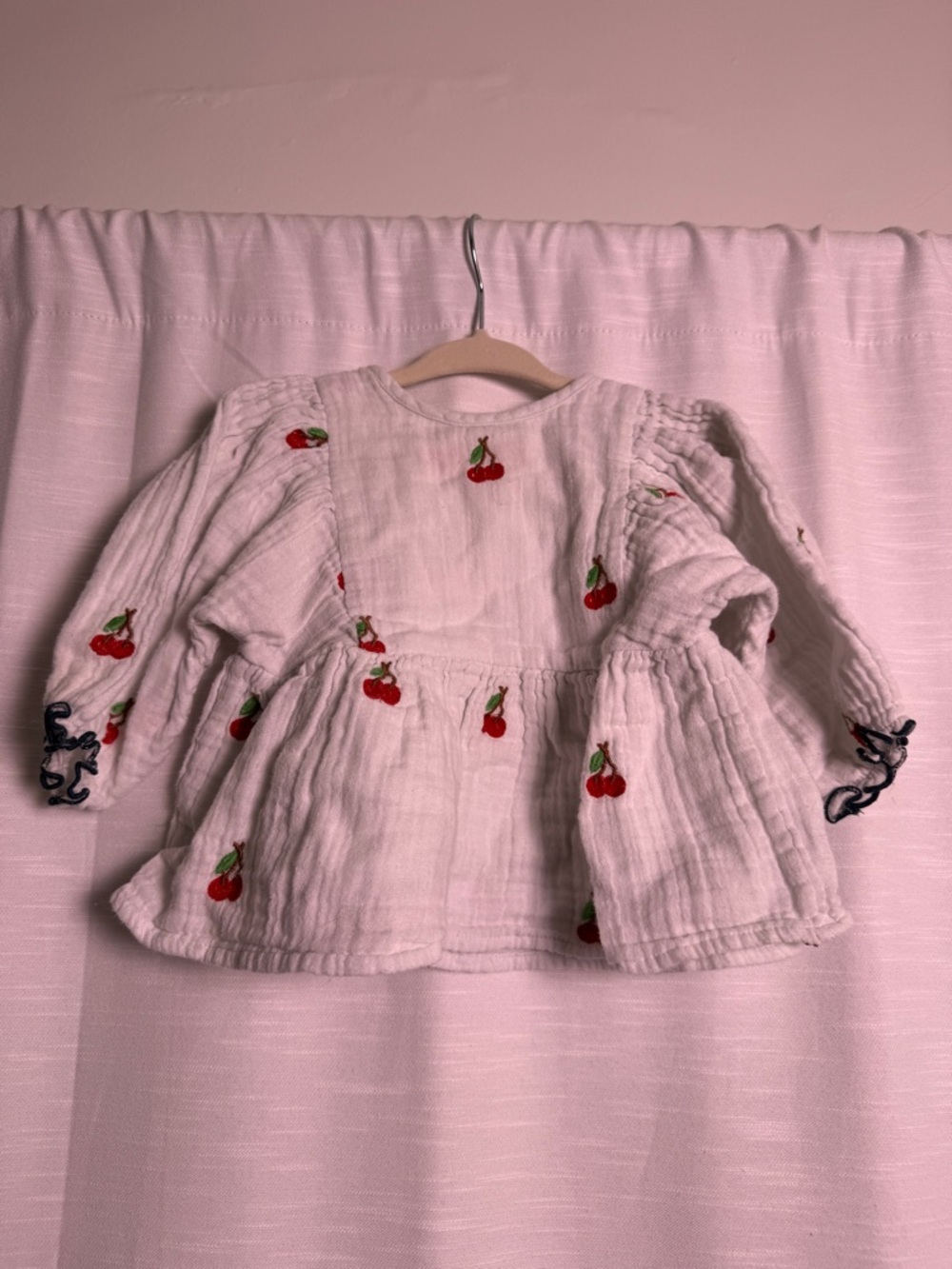 Pink Chicken Baby Ava Bella 2 Piece Set Cherry Print Top Bloomer | Size 6-12M - Picture 12 of 16